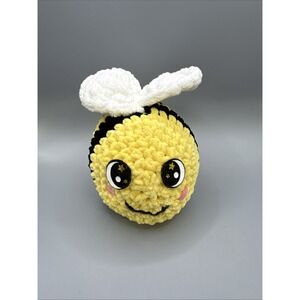 Handmade Crochet Soft Plush Bumble Bee Cute Stuffed Animal Yellow and Black